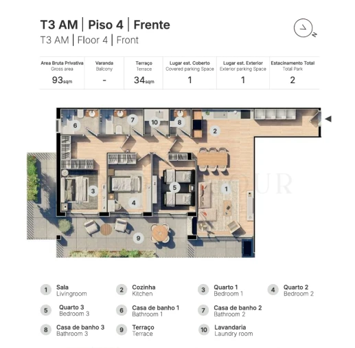 Apartamento T3 para Venda em Valongo Planta 1