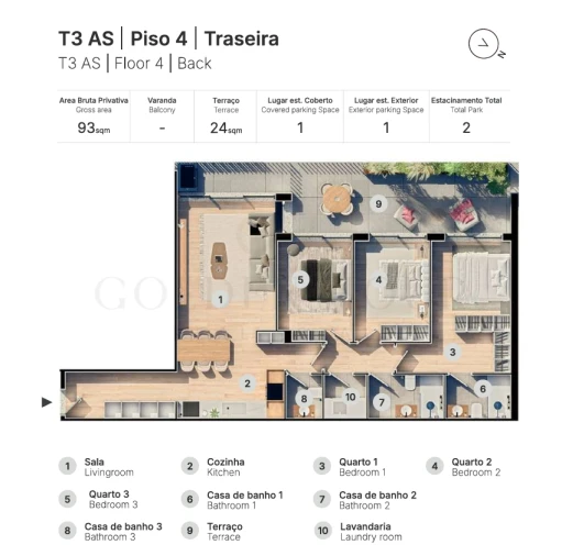 Apartamento T3 para Venda em Valongo Planta 1