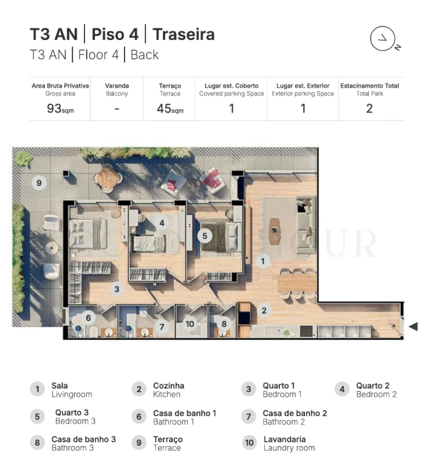 Apartamento T3 para Venda em Valongo Planta 1