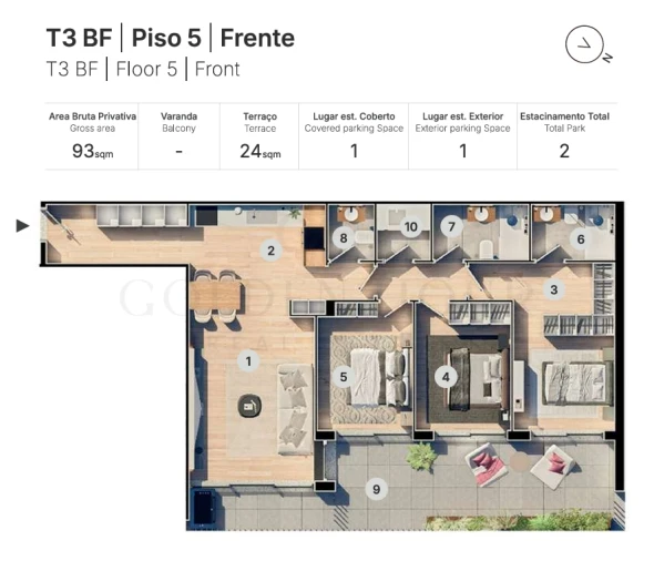 Apartamento T3 para Venda em Valongo Planta 1