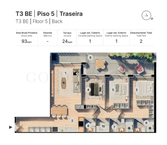 Apartamento T3 para Venda em Valongo Planta 1