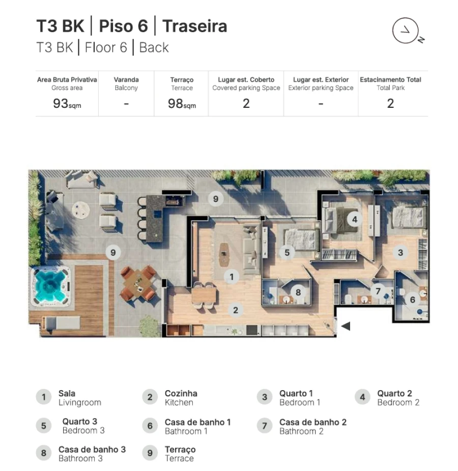 Apartamento T3 para Venda em Valongo Planta 1