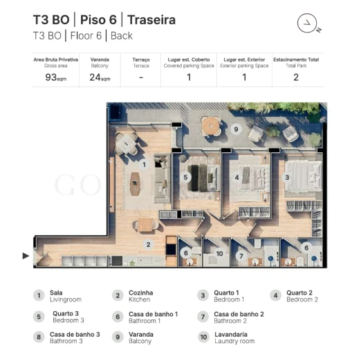 Apartamento T3 para Venda em Valongo Planta 1