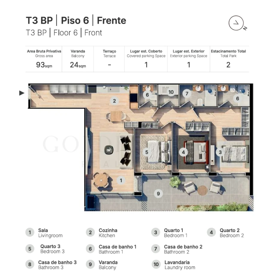 Apartamento T3 para Venda em Valongo Planta 1