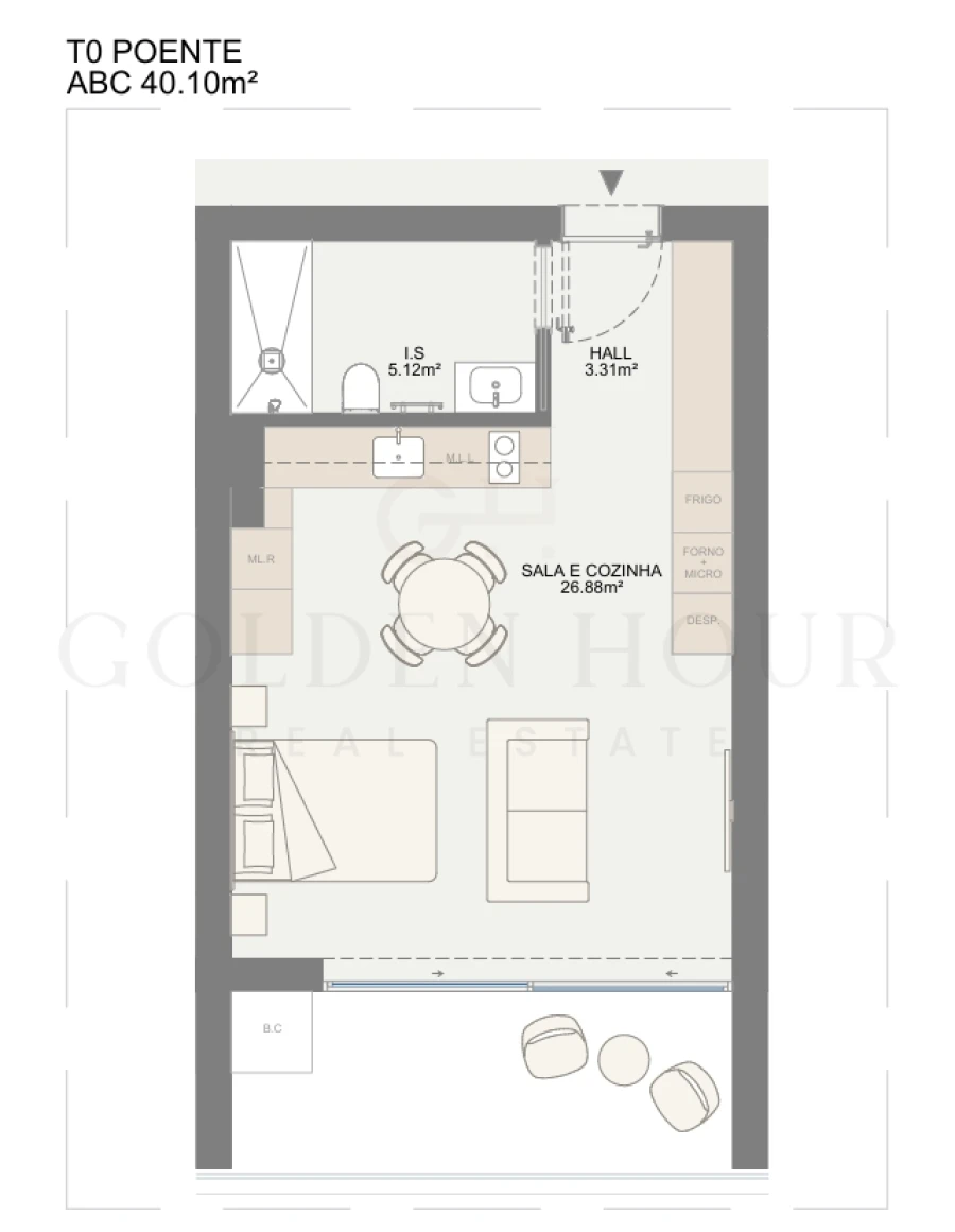 Apartamento T0 para Venda em Oliveira do Douro Planta 1