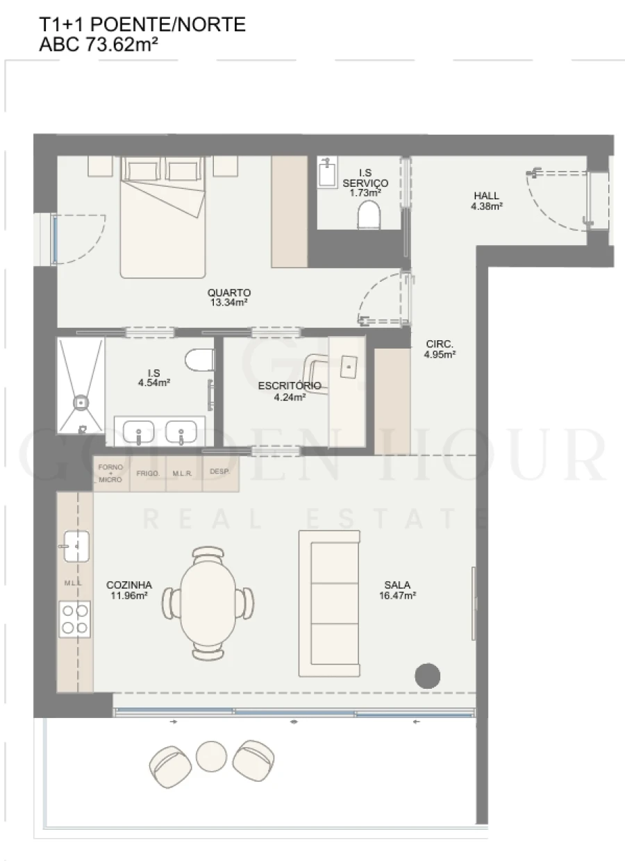 Apartamento T1 para Venda em Oliveira do Douro Planta 1
