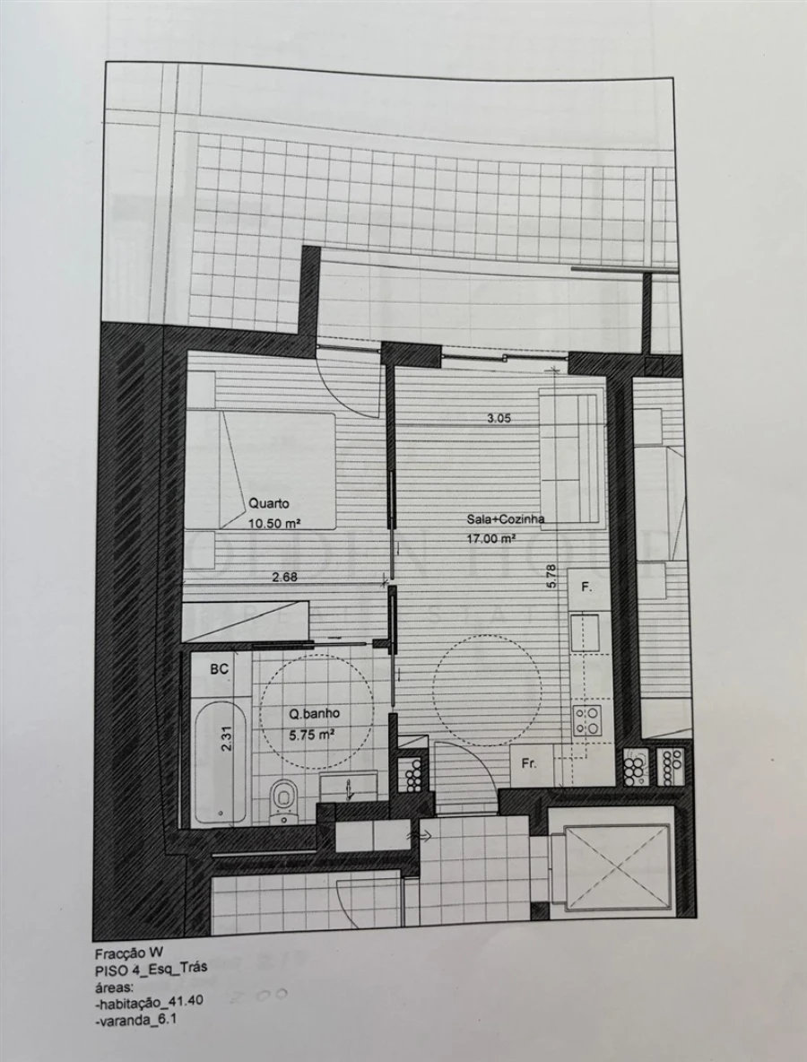 Apartamento T1 para Venda em Mafamude e Vilar do Paraíso Planta 1