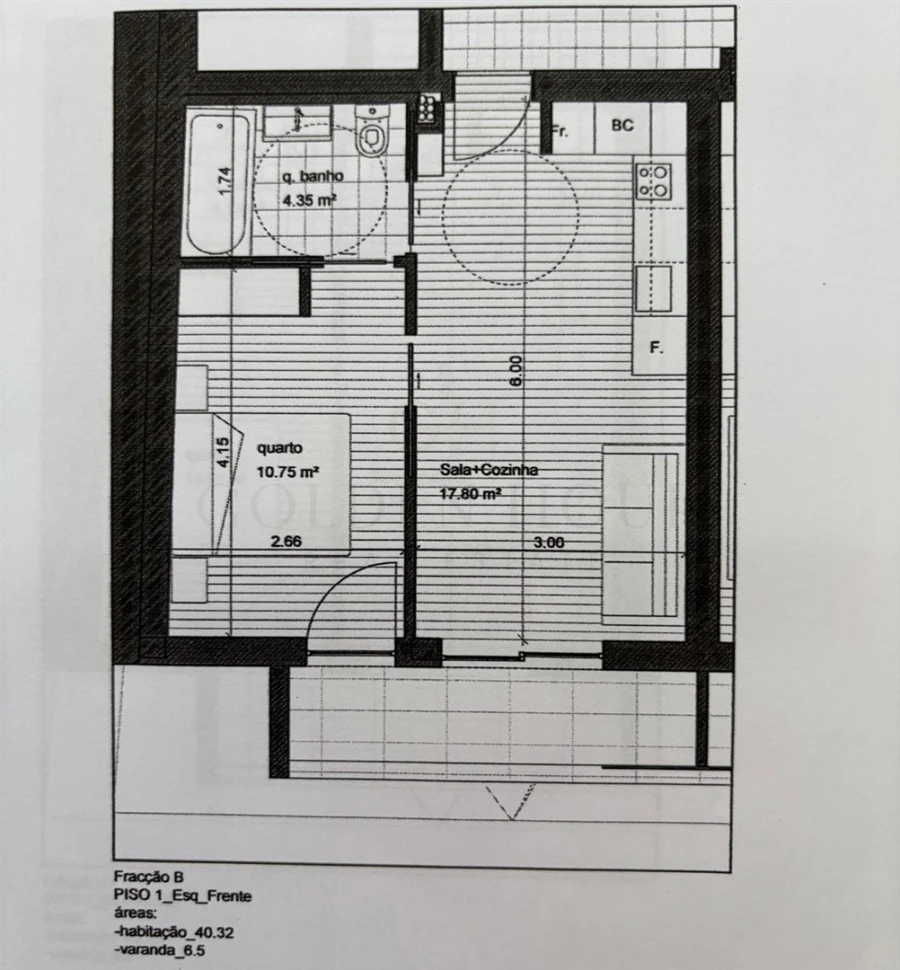 Apartamento T1 para Venda em Mafamude e Vilar do Paraíso Planta 1