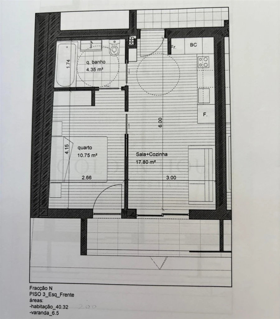 Apartamento T1 para Venda em Mafamude e Vilar do Paraíso Planta 1