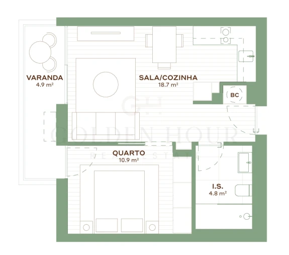 Apartamento T1 para Venda em Aguas Santas Planta 1