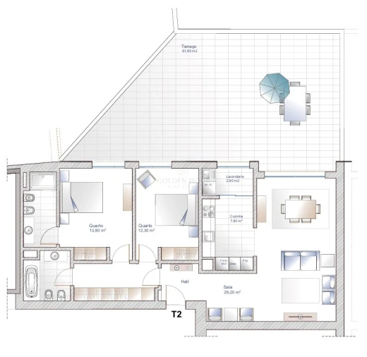 Apartamento T2 para Venda em Oliveira do Douro Planta 1