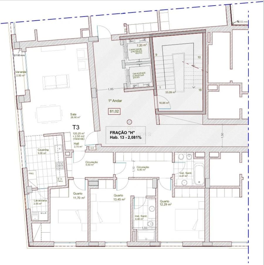 Apartamento T3 para Venda em Oliveira do Douro Planta 1