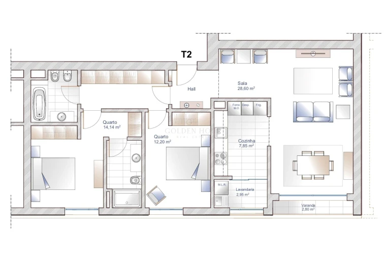 Apartamento T2 para Venda em Oliveira do Douro Planta 1