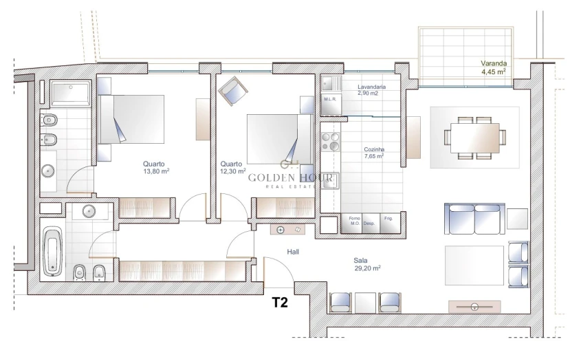 Apartamento T2 para Venda em Oliveira do Douro Planta 1