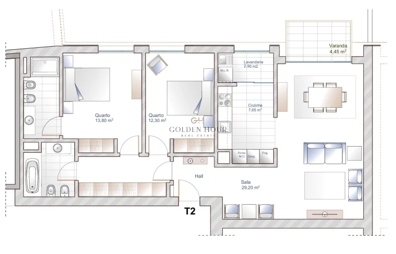 Apartamento T2 para Venda em Oliveira do Douro Planta 1