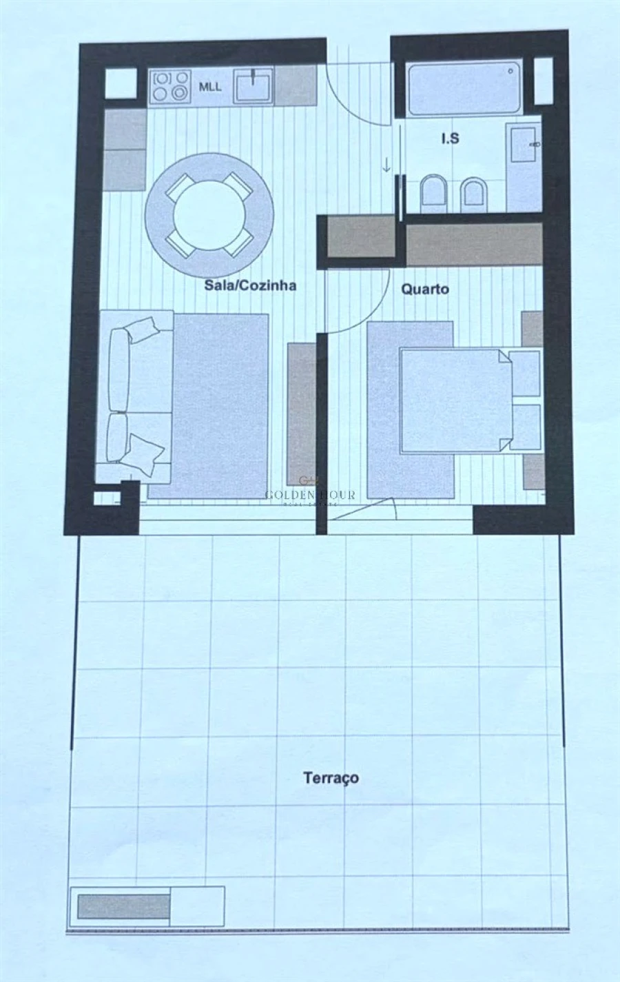 Apartamento T1 para Venda em Santa Marinha e São Pedro da Afurada Planta 1