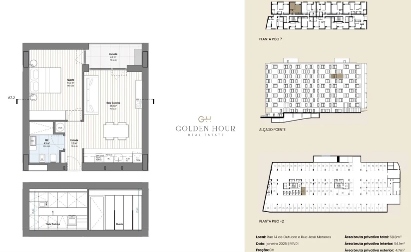 Apartamento T1 para Venda em Mafamude e Vilar do Paraíso Planta 1