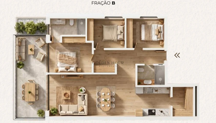Apartamento T3 para Venda em Canelas Planta 2