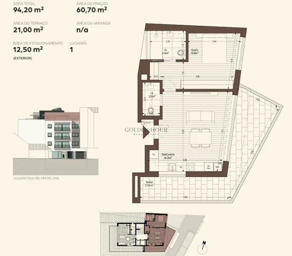 Apartamento T1 para Venda em Canelas Planta 1