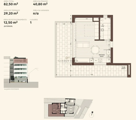 Apartamento T0 para Venda em Canelas Planta 1
