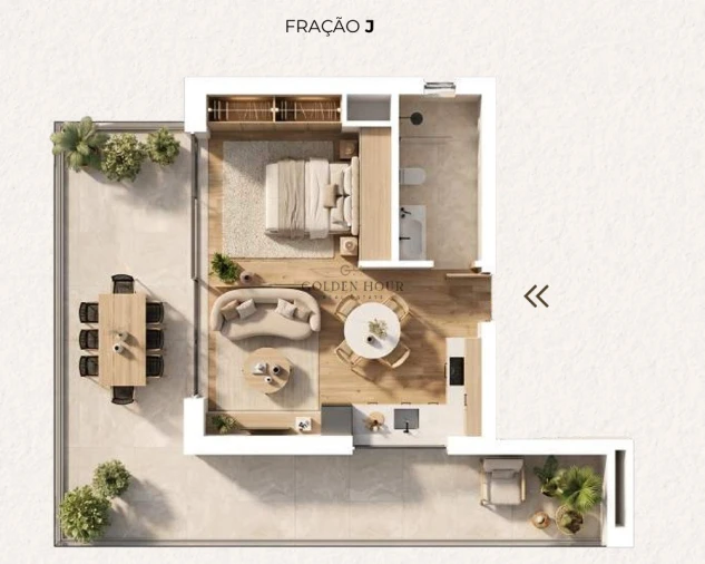 Apartamento T0 para Venda em Canelas Planta 2