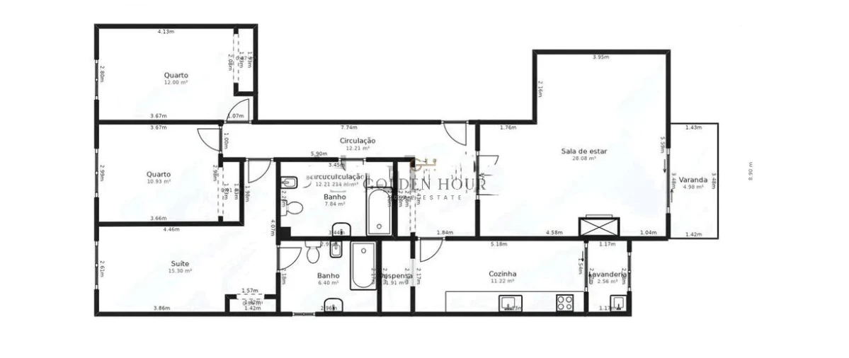 Apartamento T3 para Venda em Gulpilhares e Valadares Planta 1