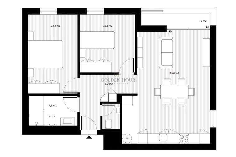 Apartamento T2 para Venda em Rio Tinto Planta 1