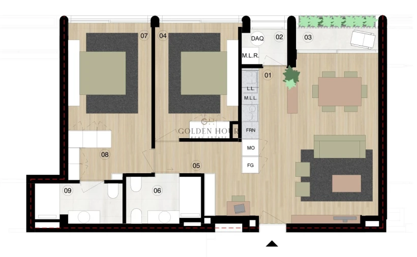 Apartamento T2 para Venda em Matosinhos e Leça da Palmeira Planta 1