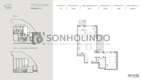 Apartamento T1 para Venda em Castêlo da Maia