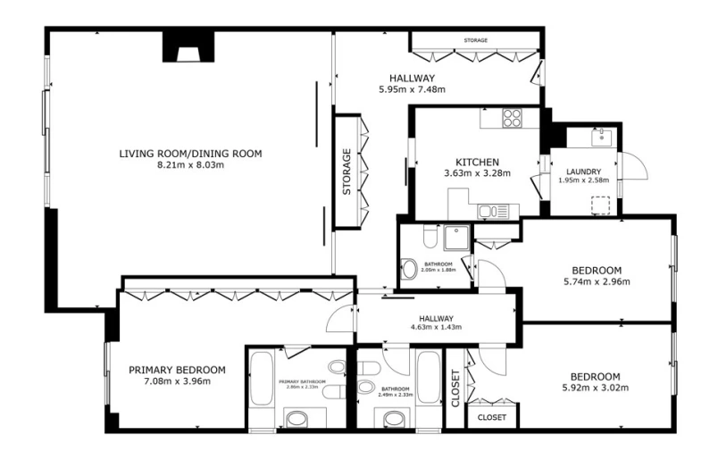Apartamento T3 para Venda em Cascais e Estoril Planta 1