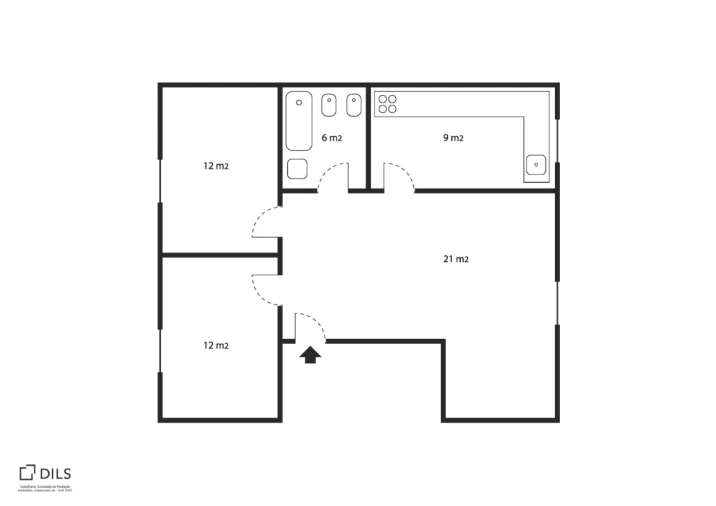 Apartamento T2 para Venda em Campo de Ourique Planta 1