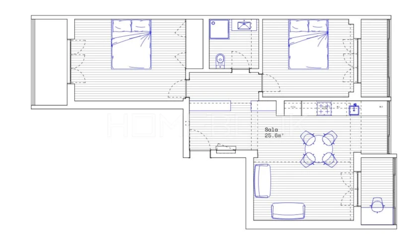 Apartamento T2 para Arrendamento em Águas Livres Planta 1