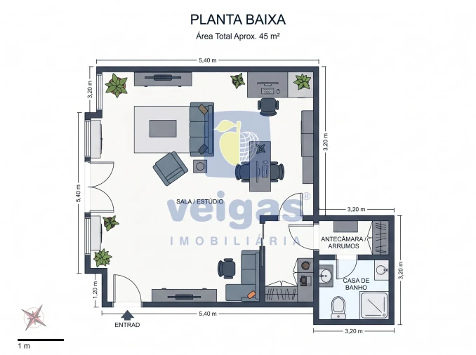 Apartamento T1 para Venda em Peniche Planta 1
