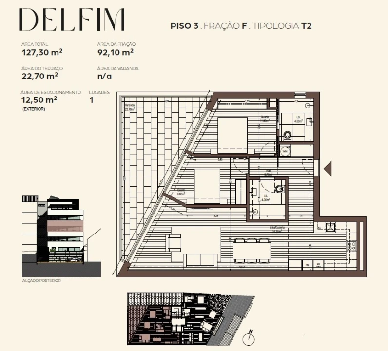 Apartamento T2 para Venda em Canelas Planta 2