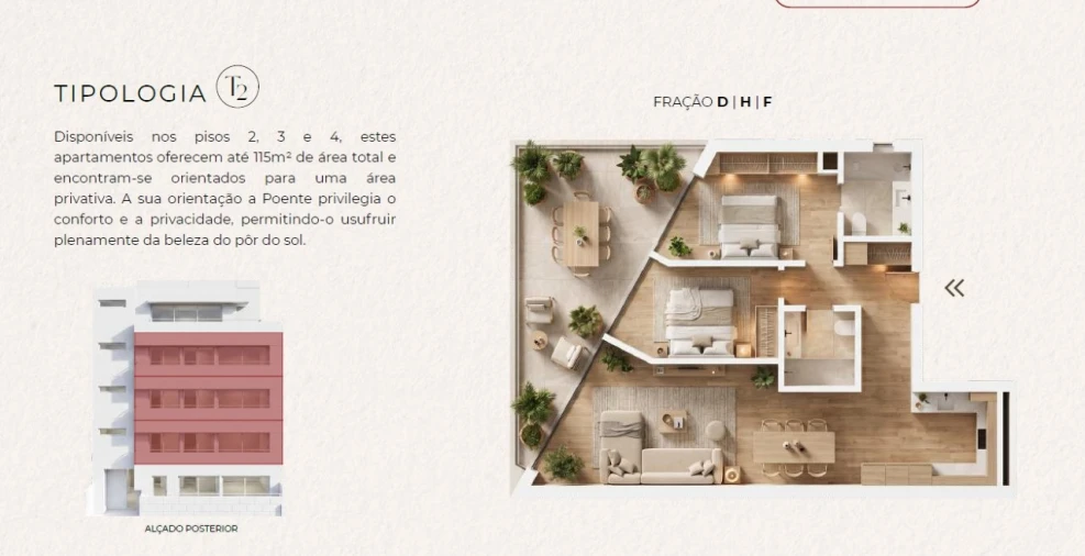Apartamento T2 para Venda em Canelas Planta 1