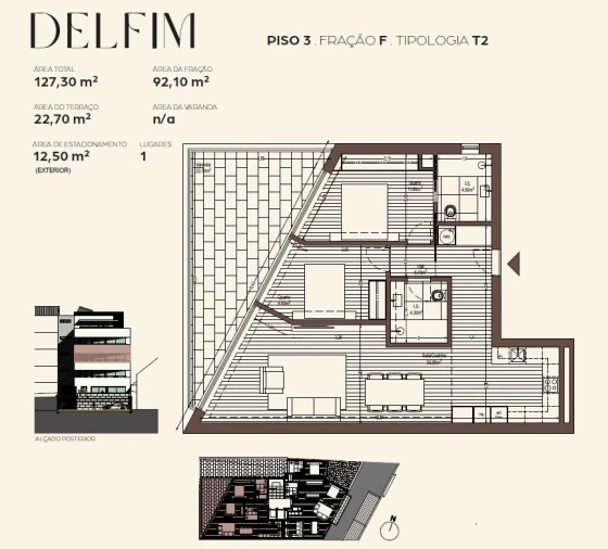 Apartamento T2 para Venda em Canelas Planta 2