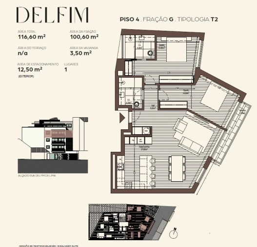Apartamento T2 para Venda em Canelas Planta 1