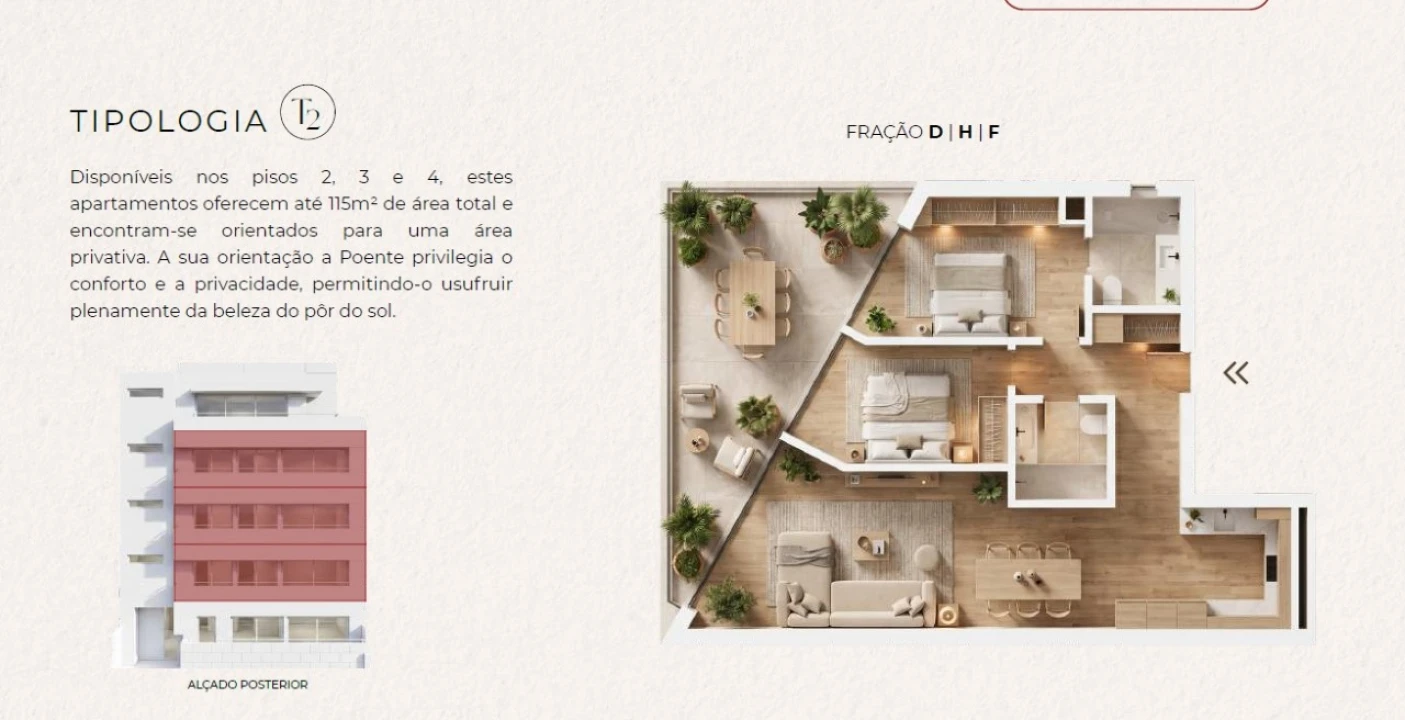 Apartamento T2 para Venda em Canelas Planta 2