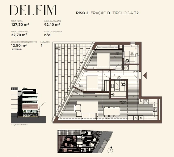 Apartamento T2 para Venda em Canelas Planta 1