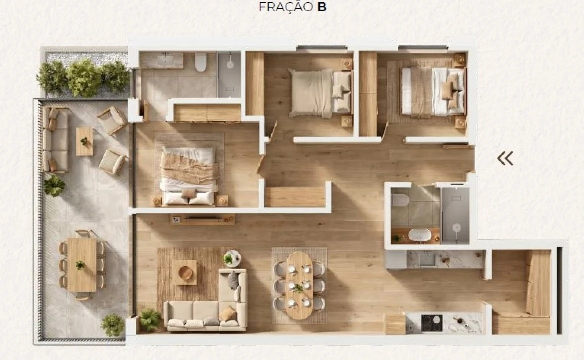 Apartamento T3 para Venda em Canelas Planta 2