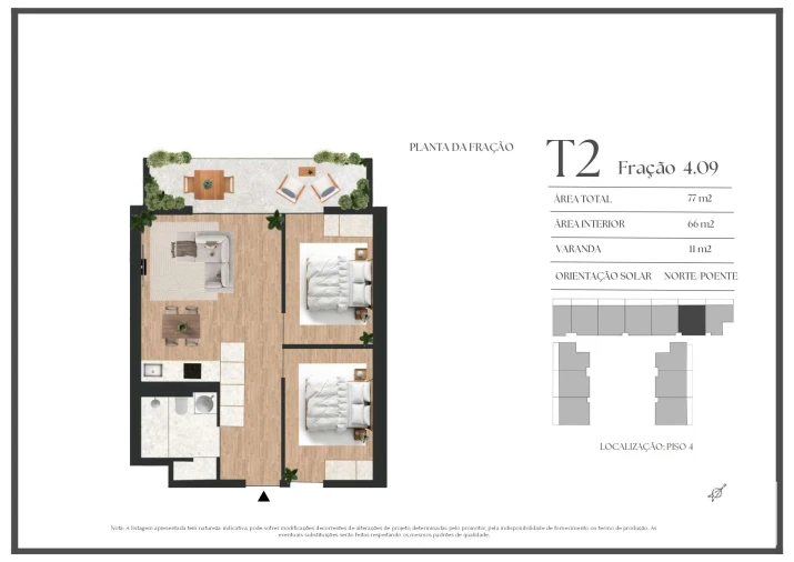 Apartamento T2 para Venda em Vilar de Andorinho Planta 1