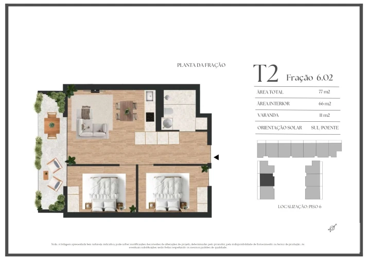 Apartamento T2 para Venda em Vilar de Andorinho Planta 1