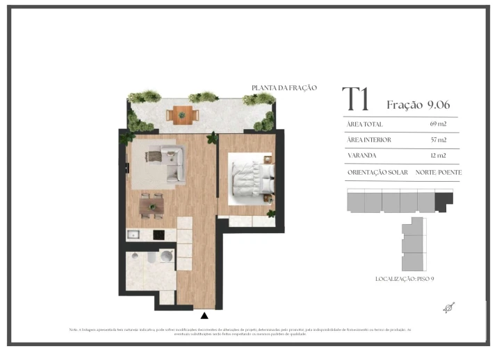 Apartamento T1 para Venda em Vilar de Andorinho Planta 1