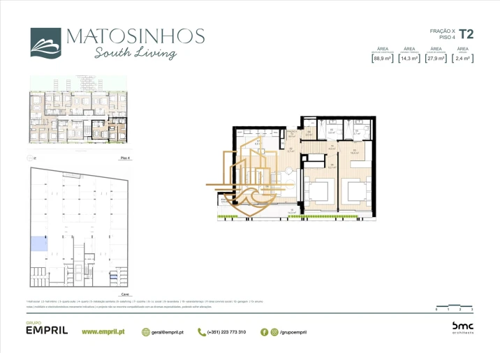 Apartamento T2 para Venda em Matosinhos e Leça da Palmeira Planta 1