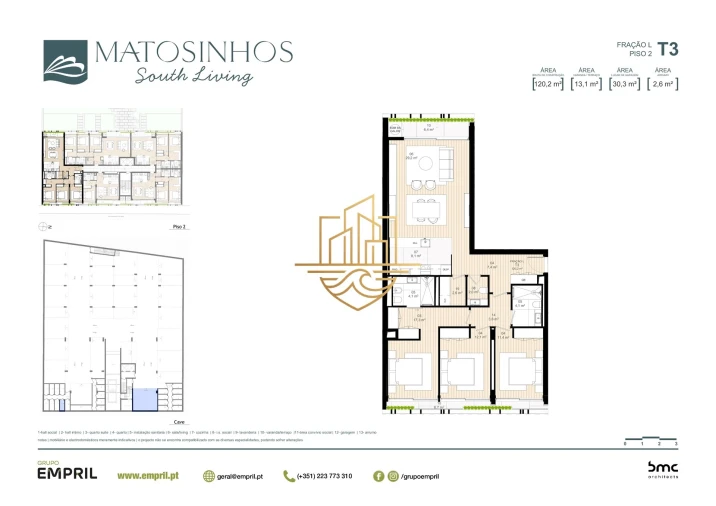 Apartamento T3 para Venda em Matosinhos e Leça da Palmeira Planta 1