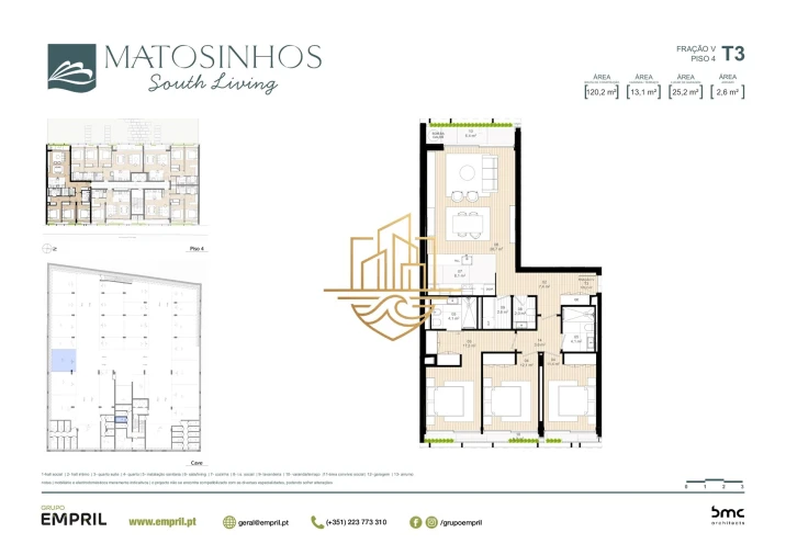 Apartamento T3 para Venda em Matosinhos e Leça da Palmeira Planta 1