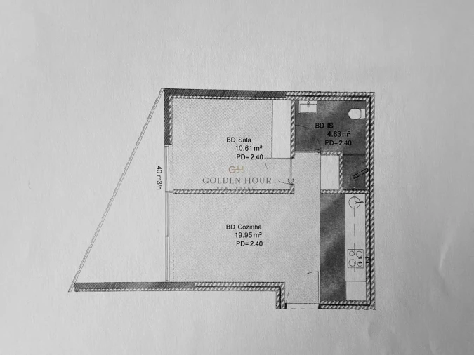 Apartamento T1 para Venda em Mafamude e Vilar do Paraíso Planta 1