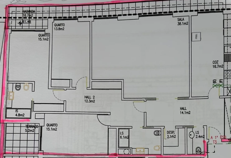 Apartamento T3 para Arrendamento em Alcabideche Planta 1