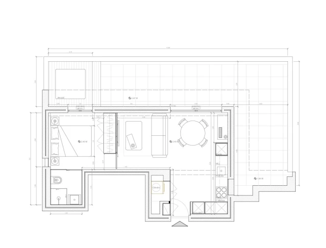 Apartamento T1 para Arrendamento em Mafamude e Vilar do Paraíso Planta 1