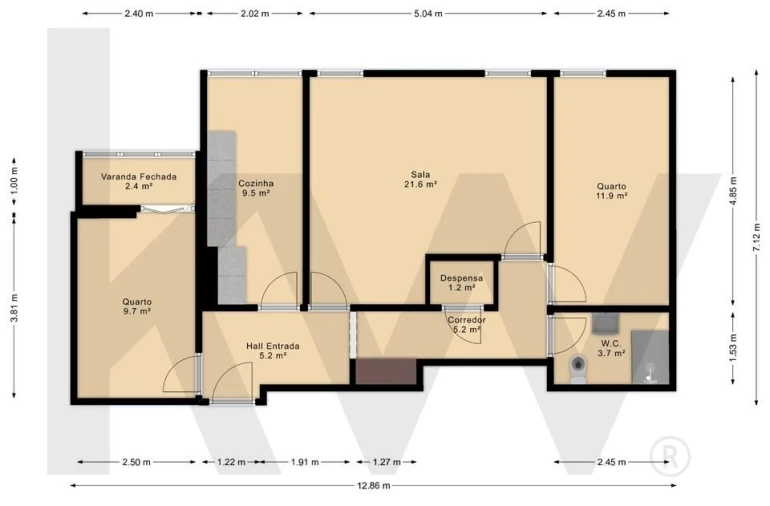 Apartamento T2 para Arrendamento em Odivelas Planta 1